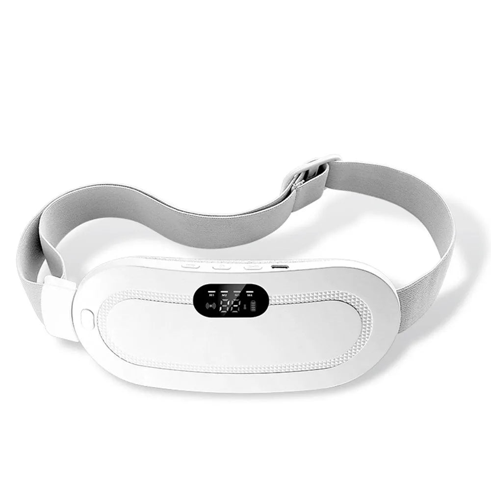 Pink smart menstrual heating belt with digital controller on a 1.5 metre cable.