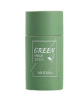 Green Tea and Eggplant solid clay cleansing mask stick in packaging, 40g.