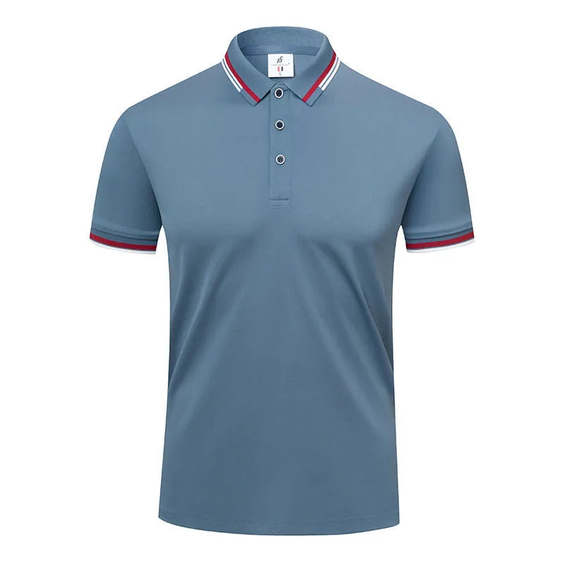 190g ice cotton lapel short sleeve top in bean green, men's casual shirt