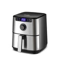 Black plastic household touch screen 5L air fryer with 1450W power and EU plug