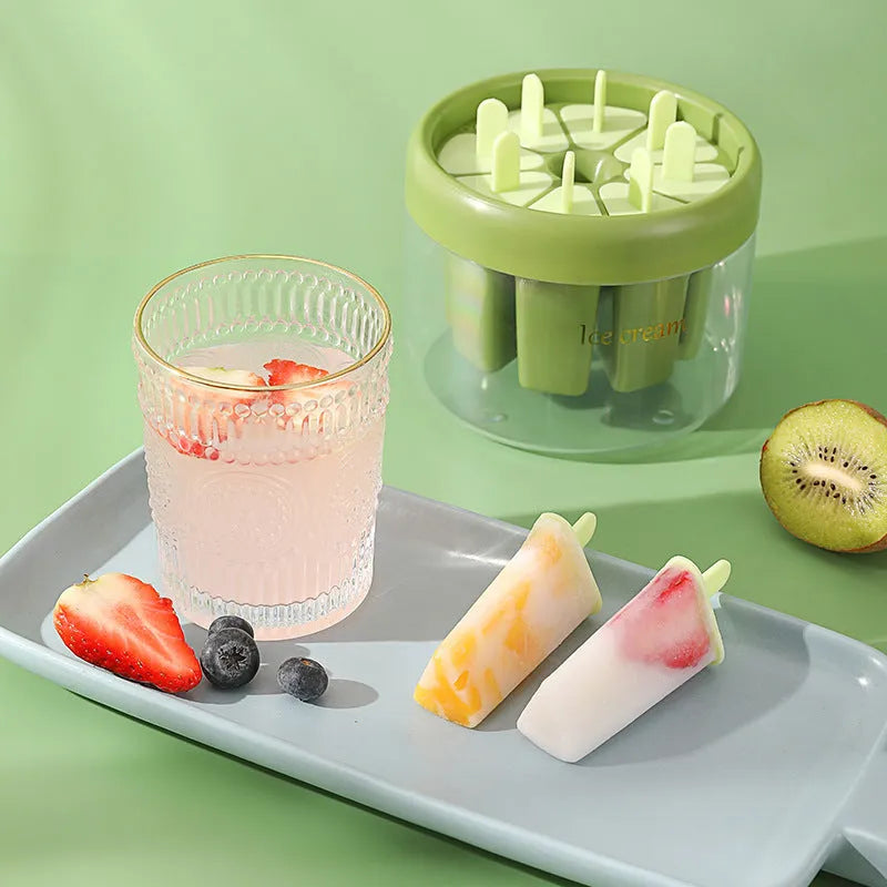 Popsicle ice cream mould in orange plastic, 13.2cm square, for making homemade frozen lollies