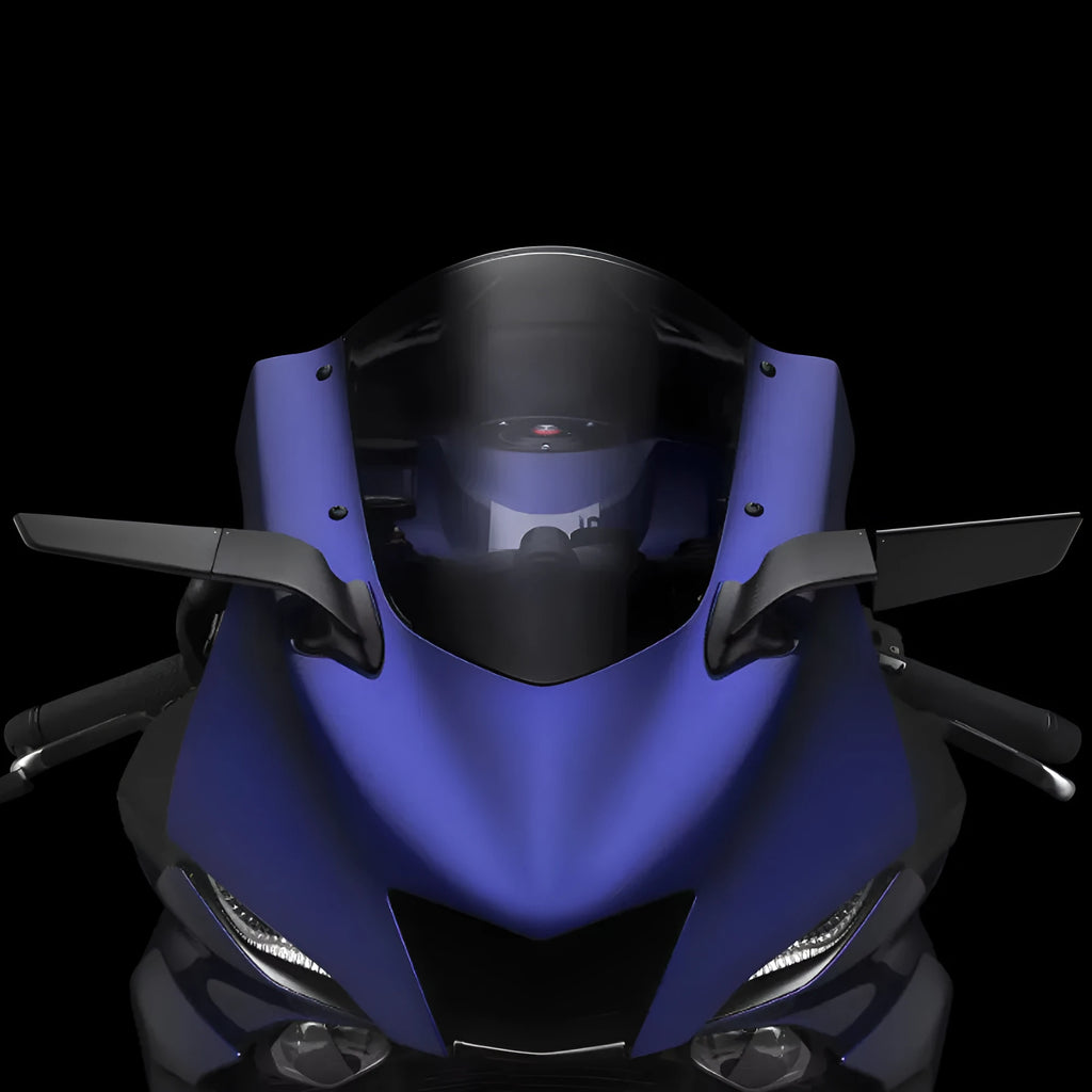 Pair of CNC rotating rearview mirrors for Yamaha YZFR6 R7 in black finish