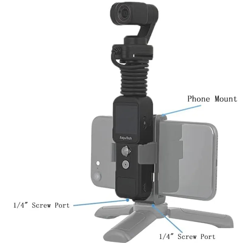 Feiyu Pocket2S pocket gimbal camera with magnetic base, 4K HD video, 179g weight, aviation aluminium alloy