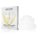Pack of four collagen tightening facial mask sheets showing one unfolded sheet.