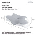 Slow rebound memory foam butterfly pillow in volcanic ash colour with dimpled cover, 62x42x11x13cm