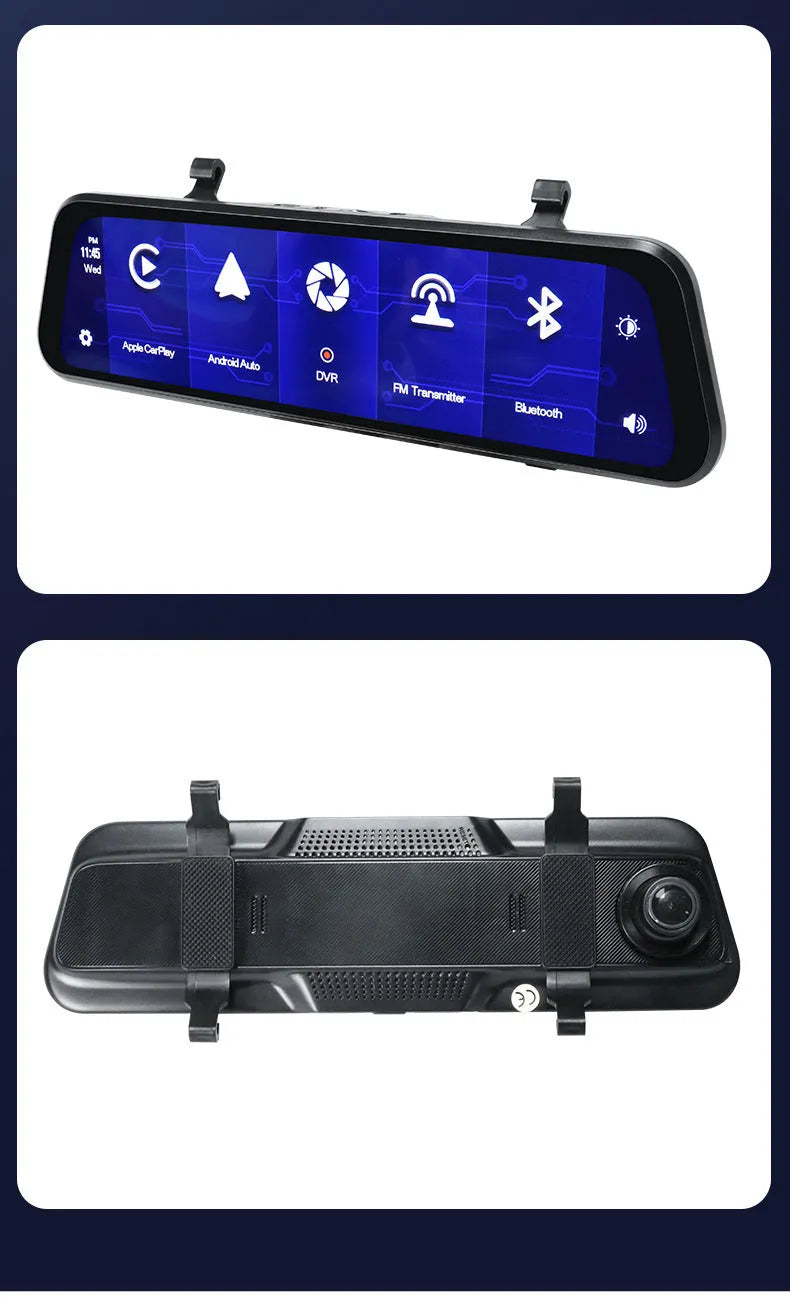 Black 9-inch universal touch screen dual camera wireless car GPS navigation system