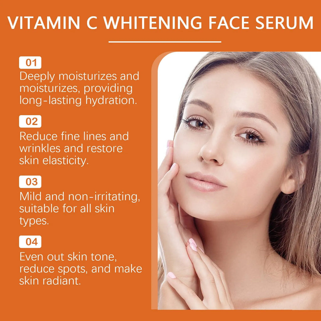 30ml moisturising skin essence with hyaluronic acid and vitamin C in a standard bottle