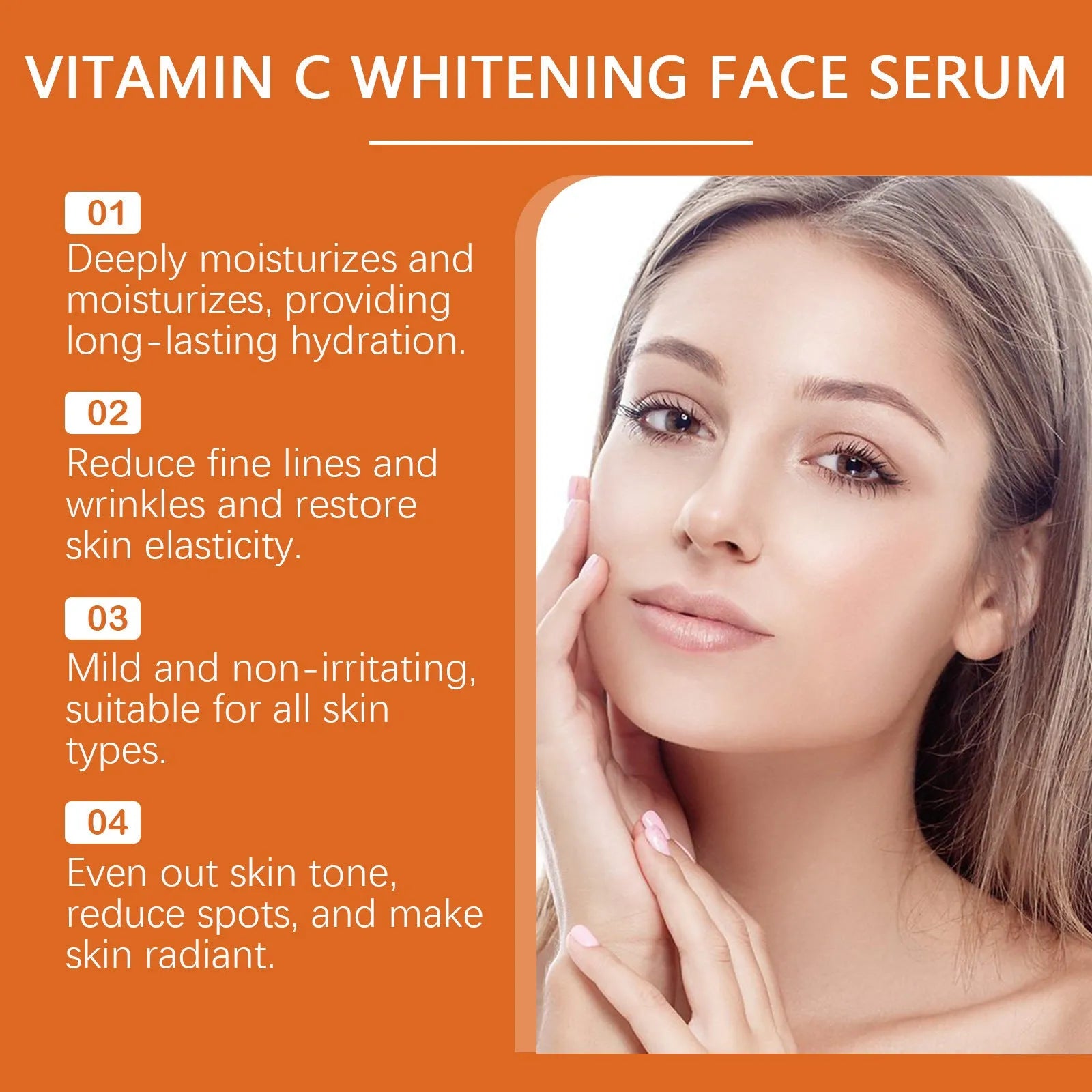 30ml moisturising skin essence with hyaluronic acid and vitamin C in a standard bottle