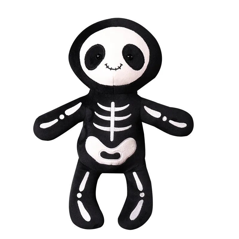 Halloween skull pillow plush toy in Skull Bob colour, 40cm height, soft decorative cushion for kids