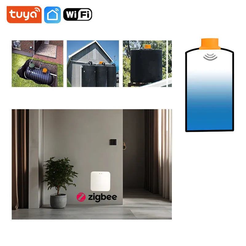 Moray ME201W wireless fluid level sensor and remote tank monitor for home automation.