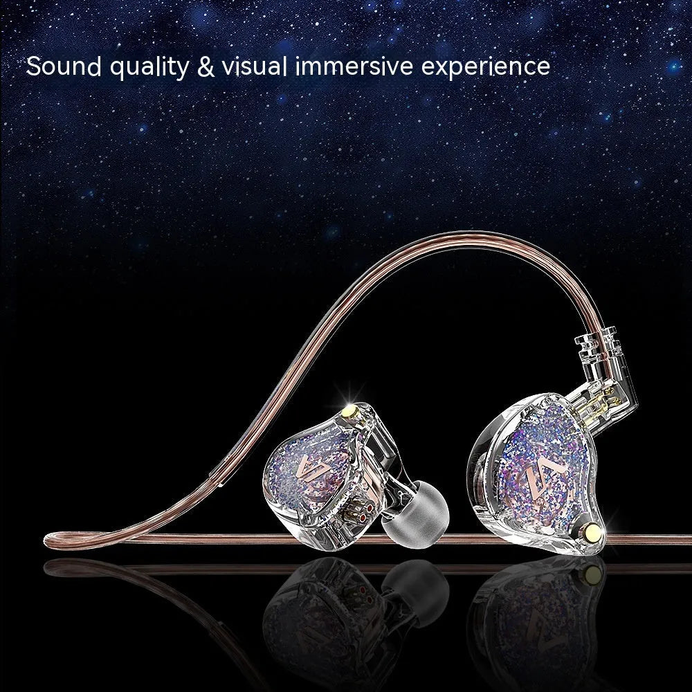 LM3 series ear-mounted wired earphones with silver-plated cable and adjustable line