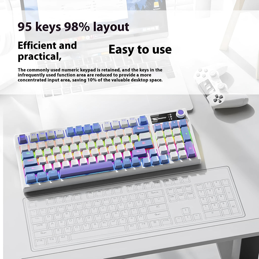 SK15 wired mechanical keyboard with volume knob in Black, Sunset Orange, or Autumn Water Blue colours