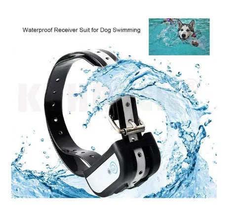 Wireless dog fence trainer with transmitter, collar receiver, TPU strap, and test lamp