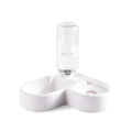 White pet water fountain for cats and dogs with four drinking mode settings.