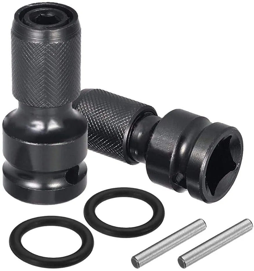 Scaling bit holder electric wrench attachment with telescopic sleeve and hexagonal handle