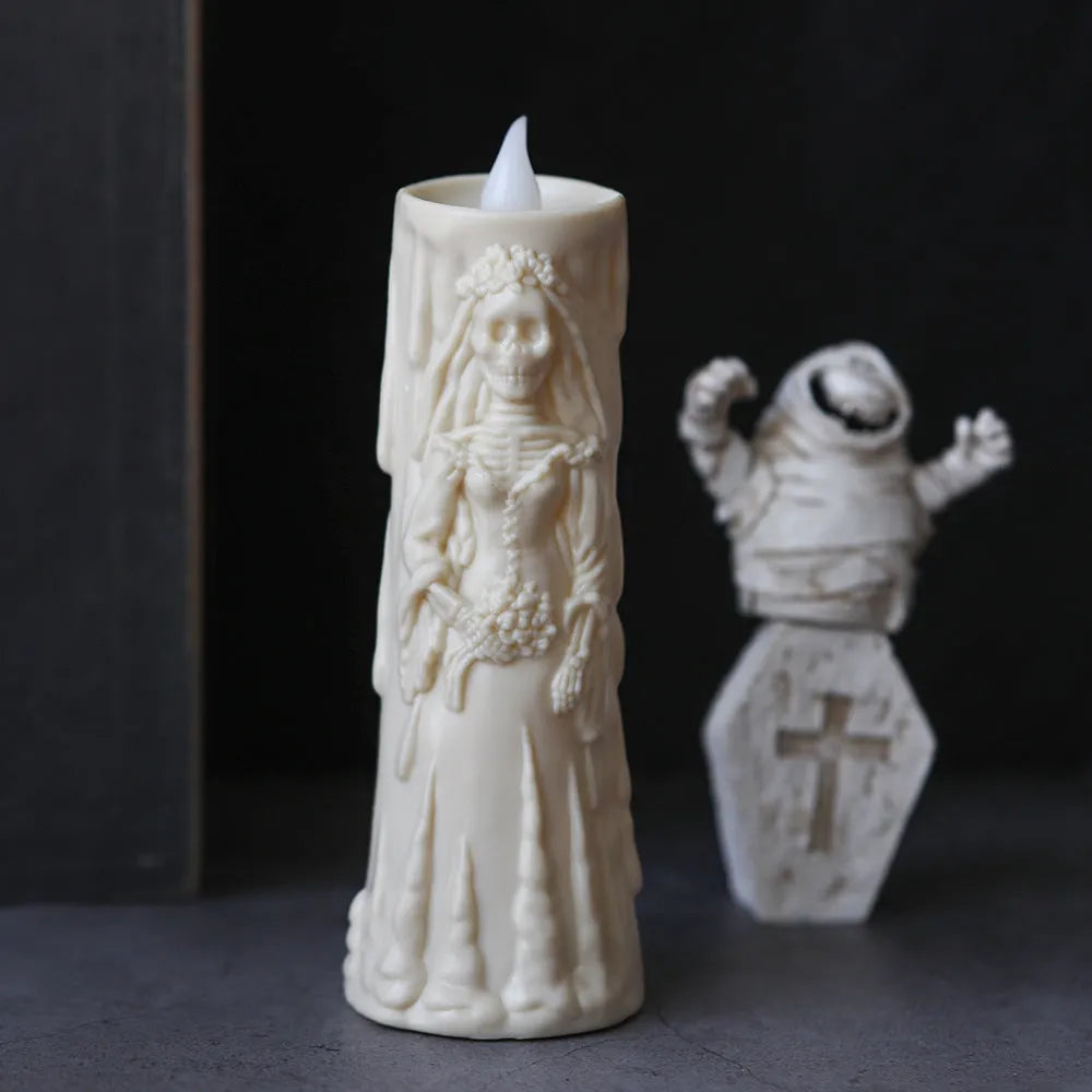 Halloween ghost groom bride LED candle light decoration plastic American style free size