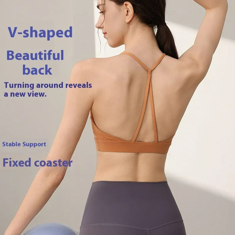 Women's nylon sports vest with double shoulder straps in various colours for athletic activities