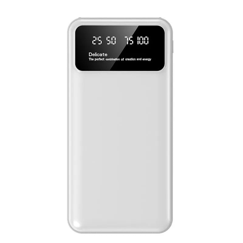 Oarmio 20000mAh portable power bank with four built-in cables and PVC shell in standard colour