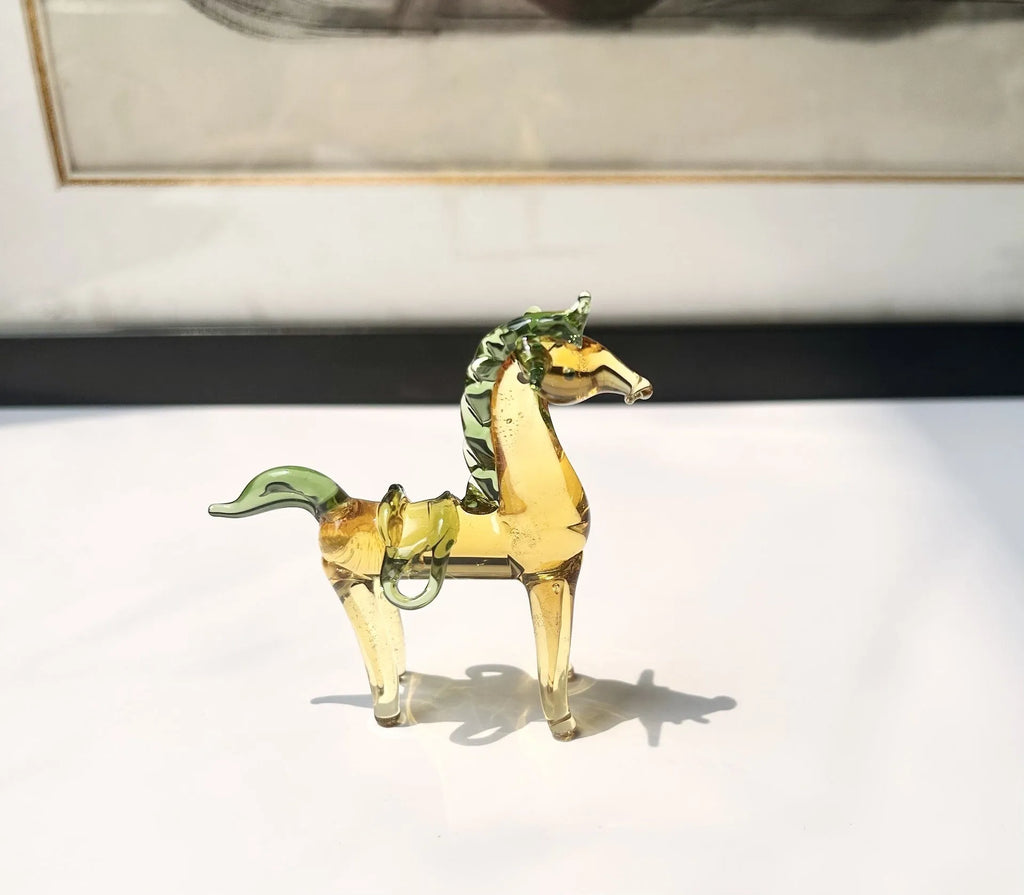 Glazed horse office decoration in coloured glaze material
