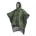 Army Green outdoor cloak sleeping bag worn as cape with 200x140cm dimensions and hollow cotton insulation