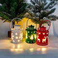 Wrought iron Christmas candle light with LED flickering flame in Nordic style design