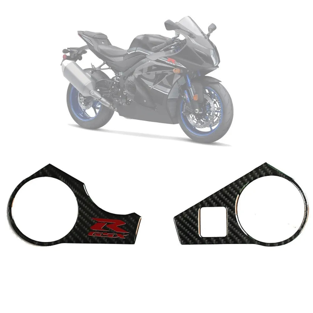 Black carbon fibre style adhesive sticker for SUZUKI GSXR1000 L1 motorcycle upper connective plate