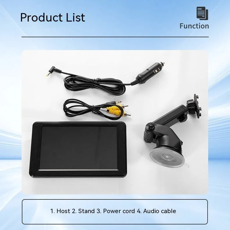 7-inch vehicle-mounted MP5 player with LCD screen and mounting bracket