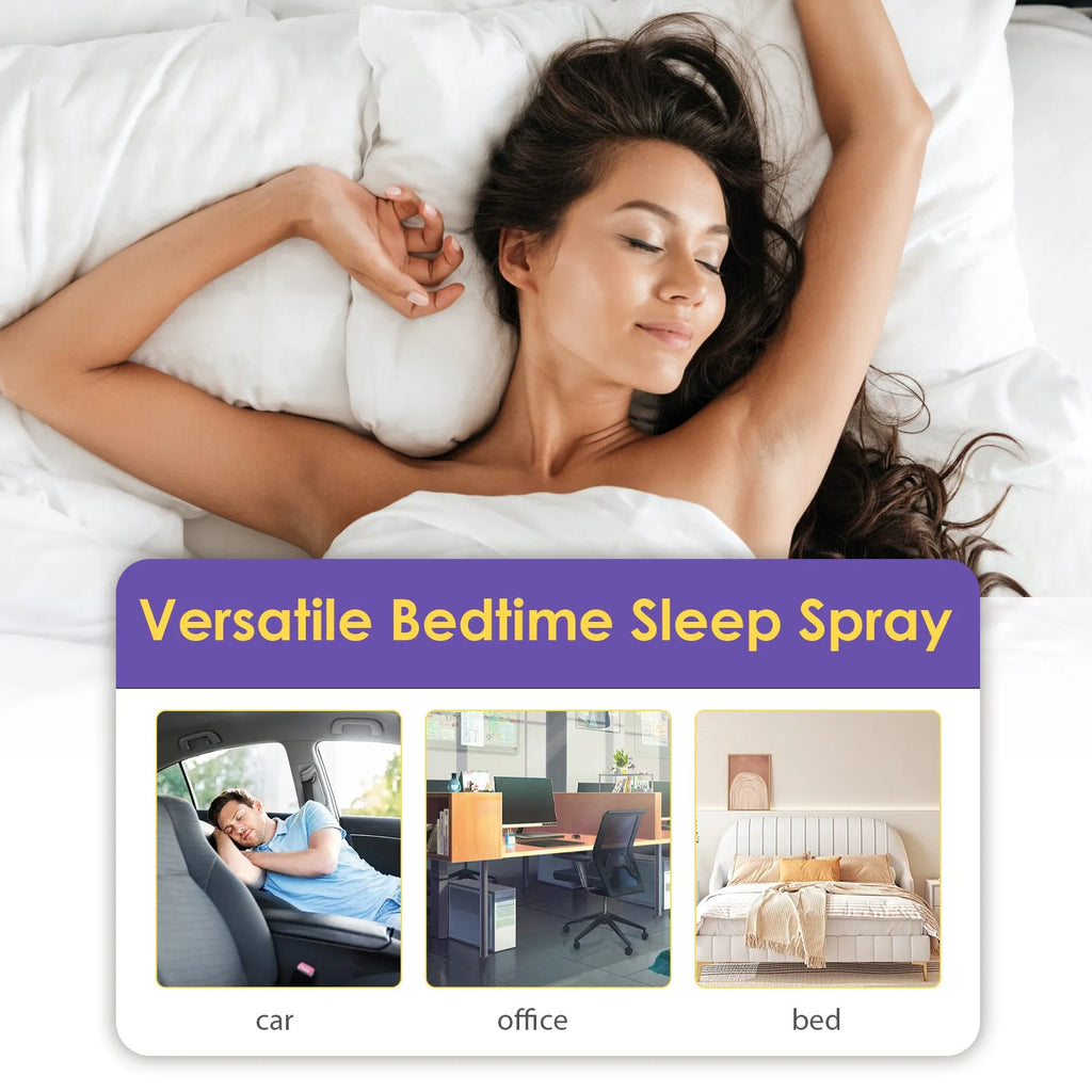 30 ml bottle of lavender sleep spray for bedtime aromatherapy and fatigue relief.