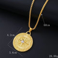 Gold geometric alloy pendant necklace for women with inlaid zircon stones.