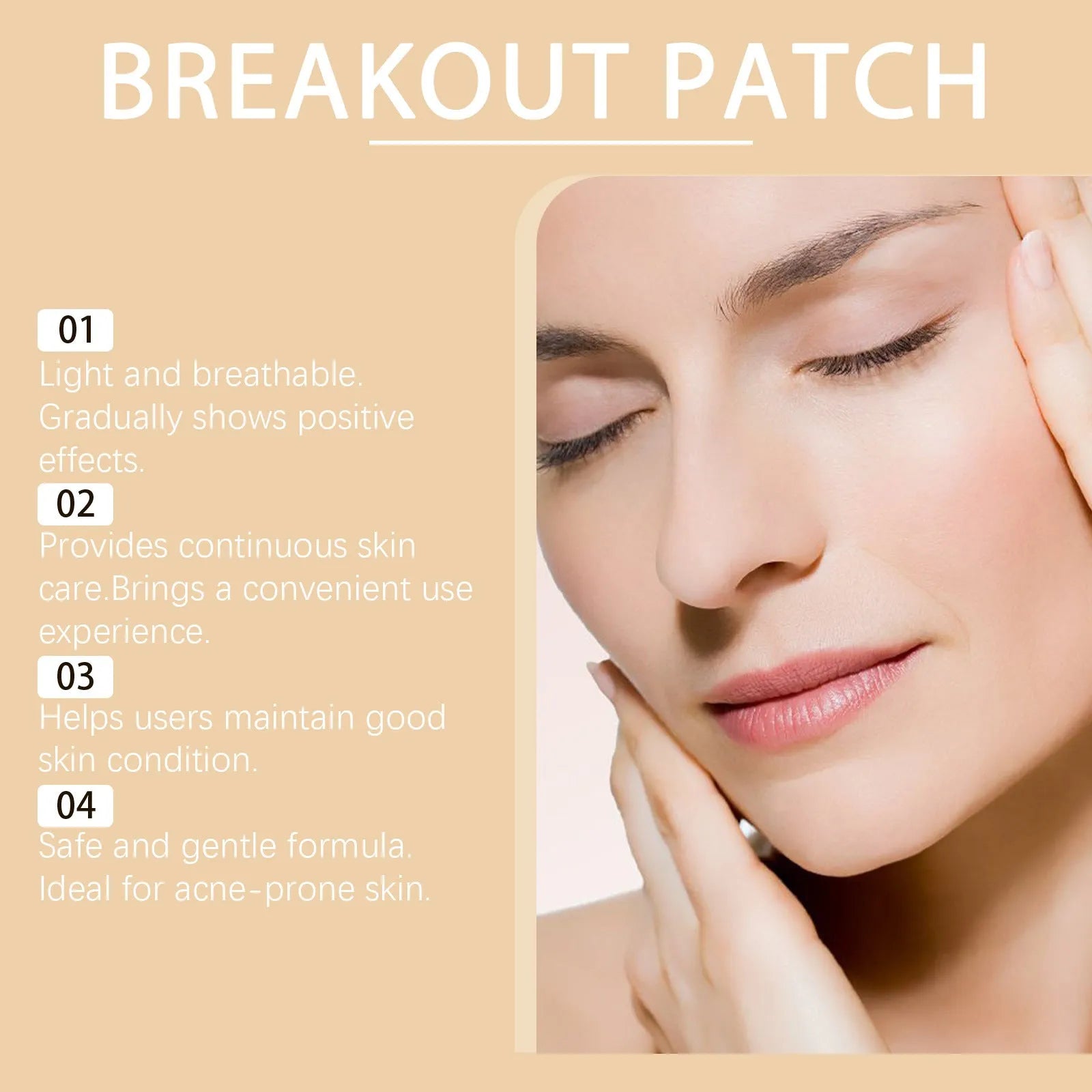 Transparent hydrocolloid acne patches with tea tree oil and centella extract in pack of 8