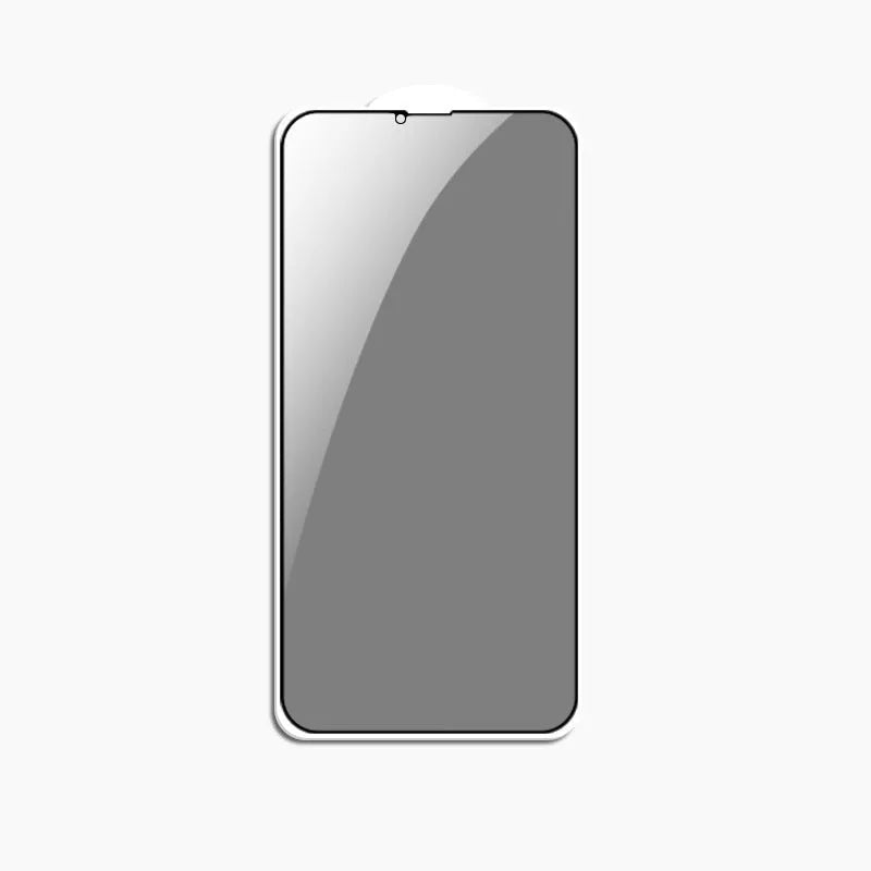 Full screen privacy tempered glass film for iPhone with black bare mould finish