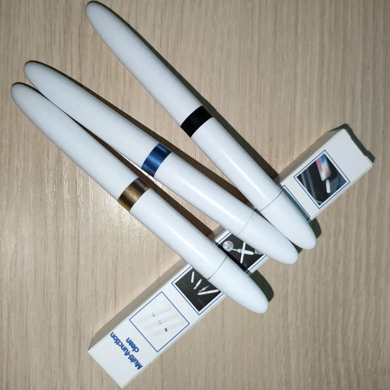 Blue cleaning pen with three-layer brush system for electronic device maintenance