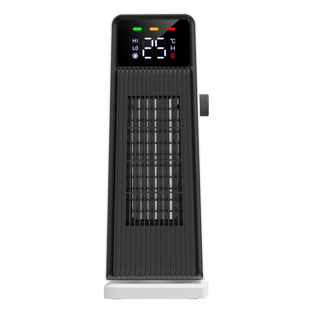 Small white air conditioner with PTC heater, touch controls, and shaking head for 30m² rooms