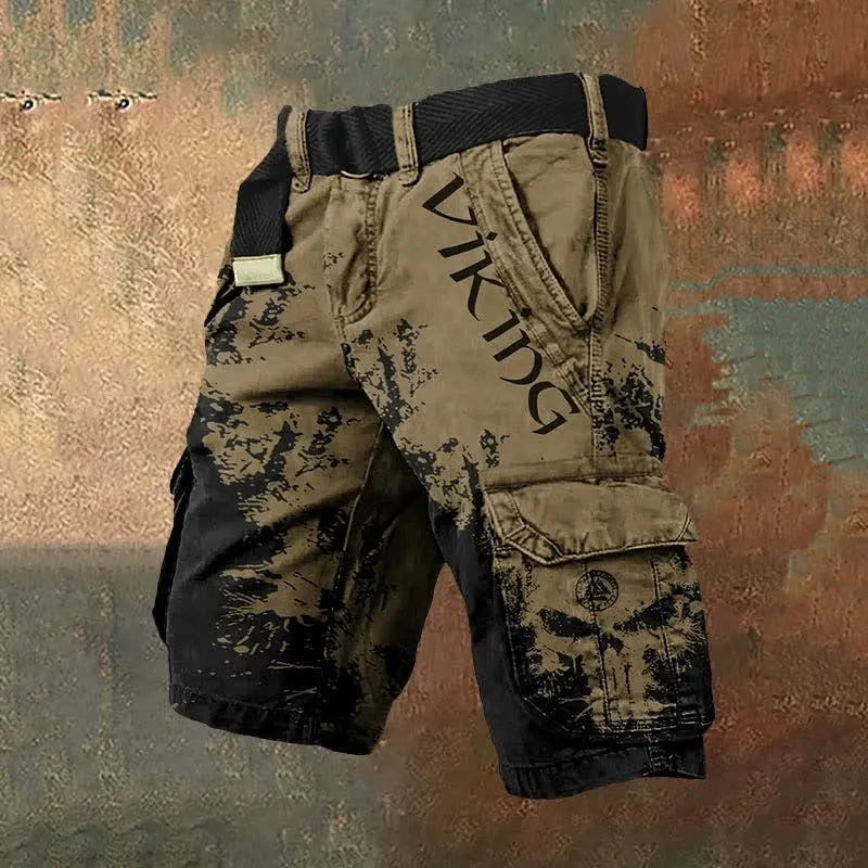 Men's 3D digitally printed polyester shorts with zip closure in various pattern designs