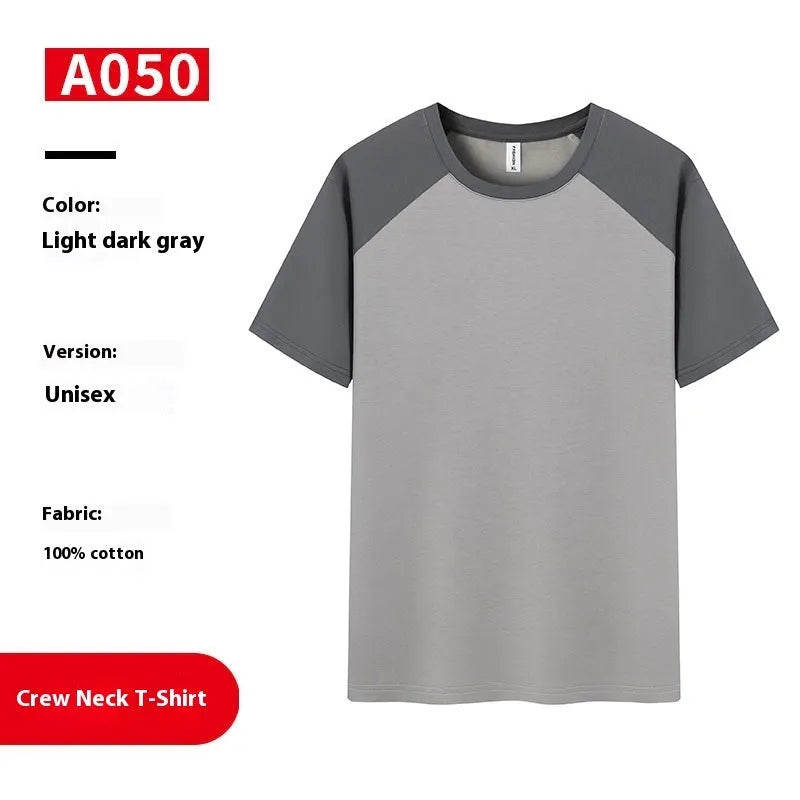 Cotton blend round neck t-shirt work clothes printing pullover in loose fit with multiple colour options