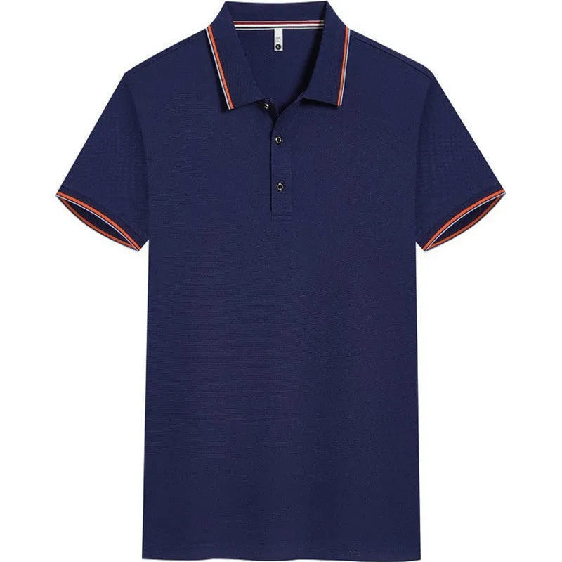 Men's slim fit short sleeve cotton blend shirt shown in multiple available colours.