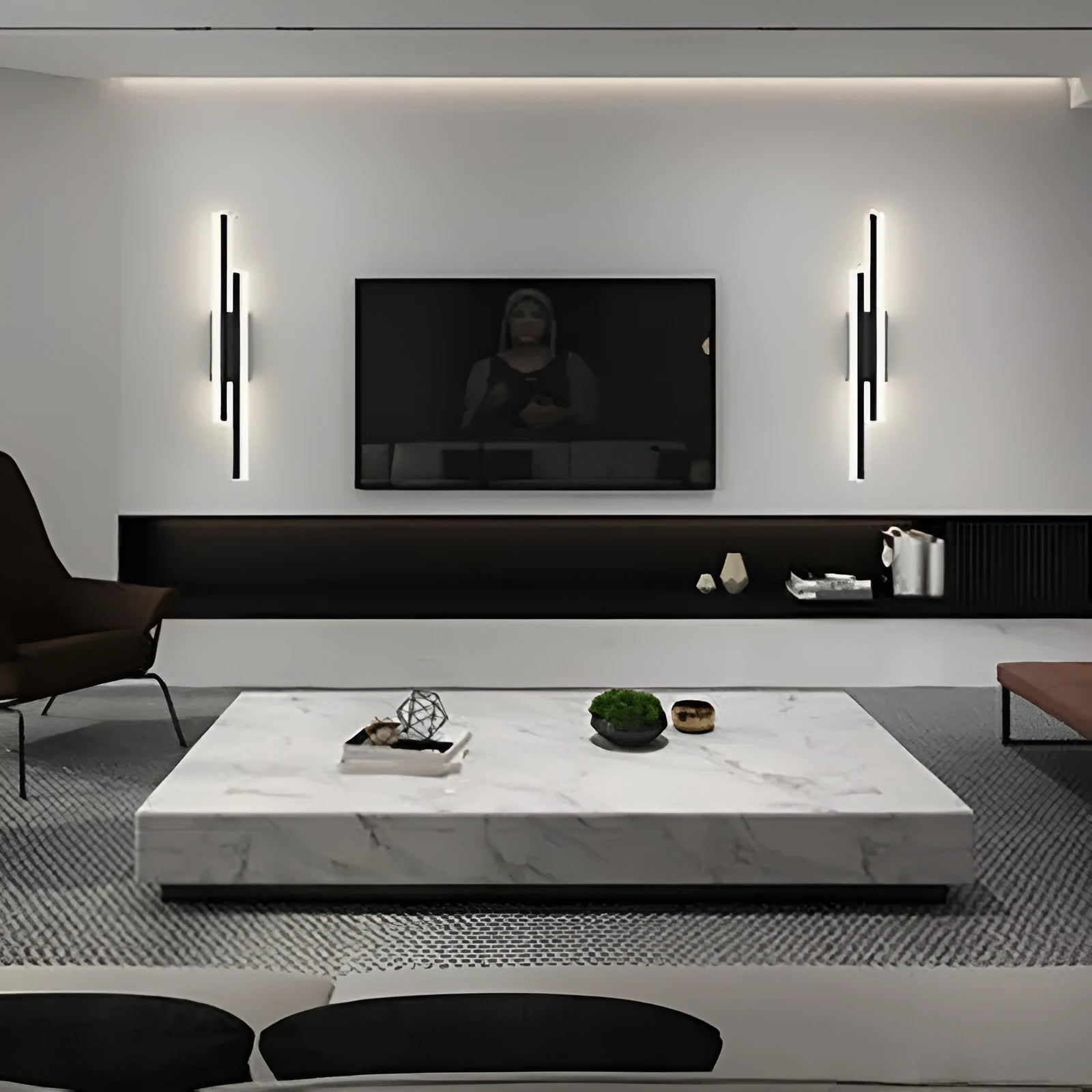 Scandinavian minimalist LED wall light with acrylic lampshade in black or gold finish