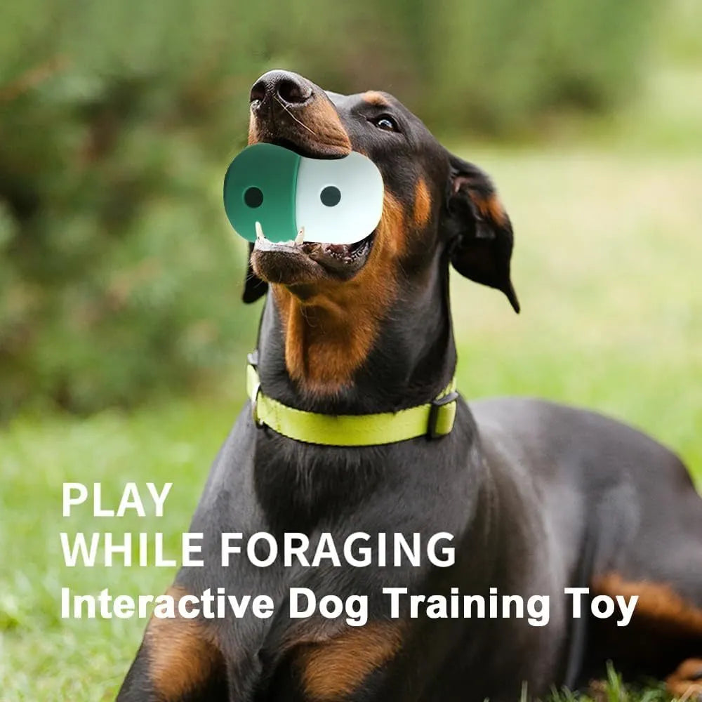 Food-grade silicone dog treat puzzle toy in two-tone colours for small and medium dogs