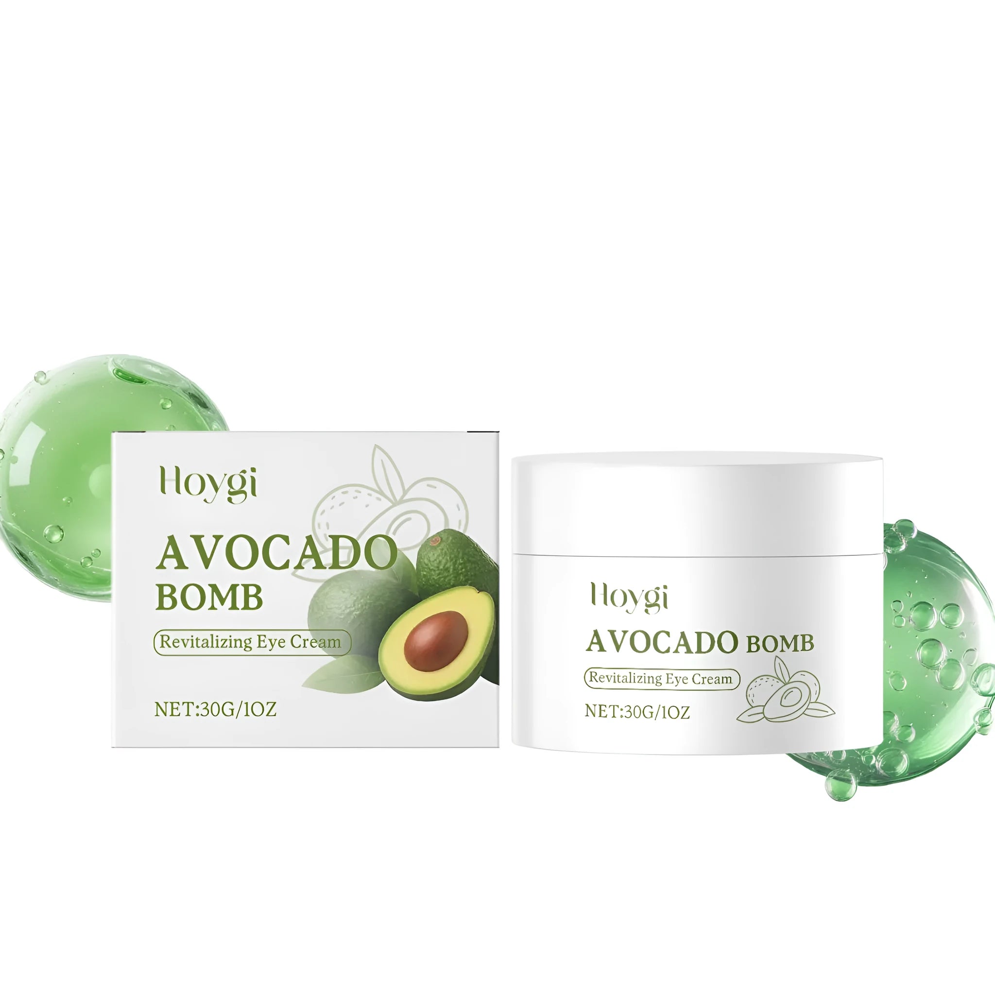 30g jar of avocado anti-aging eye cream with shea butter and vitamin E