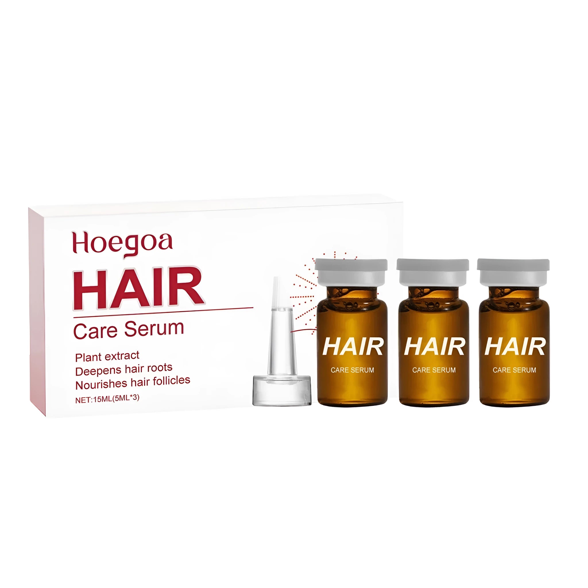 15 ml bottle of nourishing hair root liquid with ginger and rosemary oils for scalp treatment.