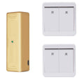 Gold and white wireless voice control light switch remote with USB charging port