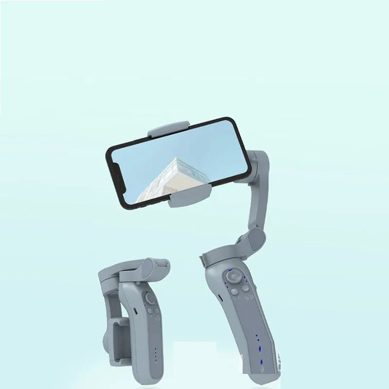 Folding three-axis mobile phone gimbal stabilizer in L7B PRO style with USB charging port