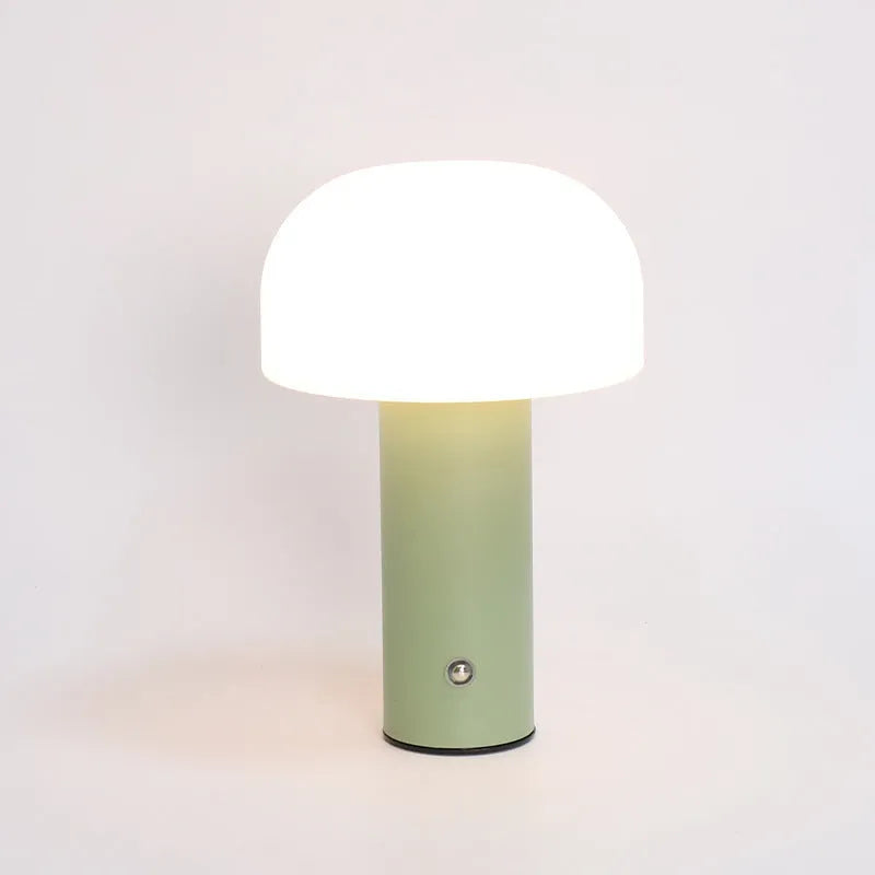 USB table lamp in plastic construction with four colour options: black, green, orange, and white