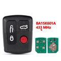 Blank Ford replacement key fob shell case in ABS plastic for 2+1 or 3+1 key layouts