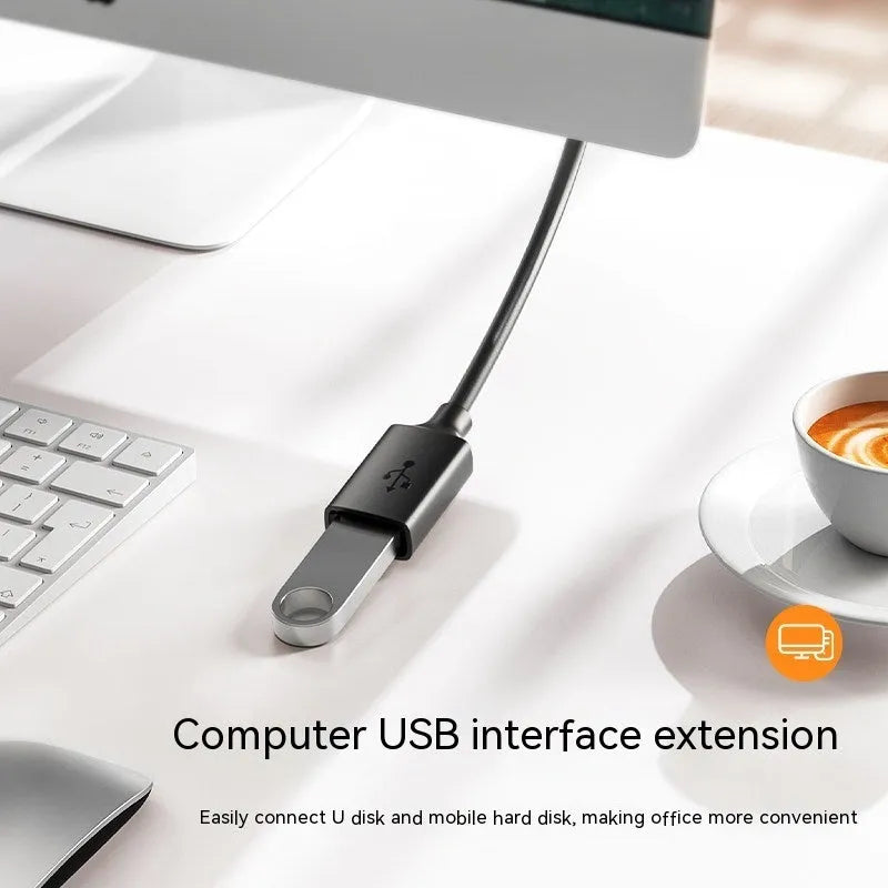 USB 3.0 extension cable male to female in black PVC with USB connectors on both ends