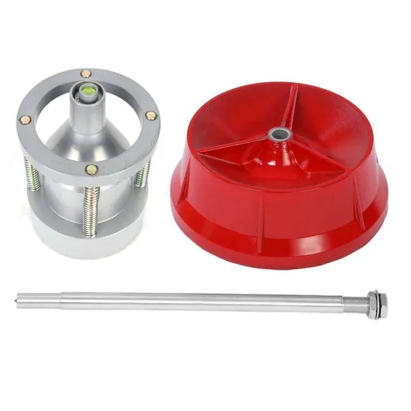 Portable aluminium hub balancer for car tyres with bull's eye level and enamel base