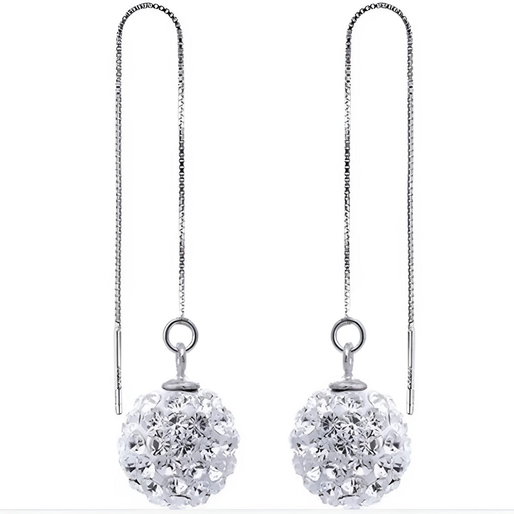 Silver geometric Korean style crystal earrings for women individually packed gift