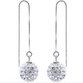 Silver geometric Korean style crystal earrings for women individually packed gift