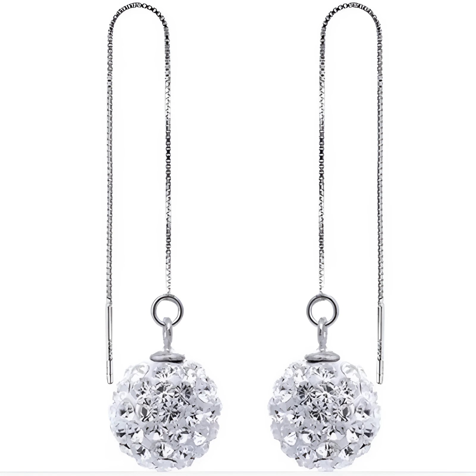 Silver geometric Korean style crystal earrings for women individually packed gift