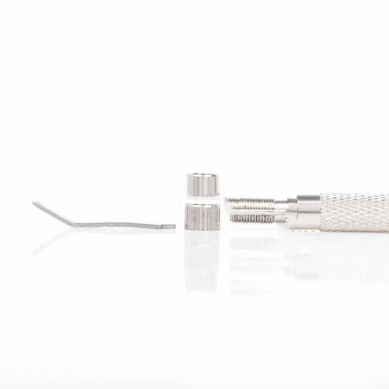 Silver iron double end detachable watch earbuds 5-piece set with spare needles in OPP bag